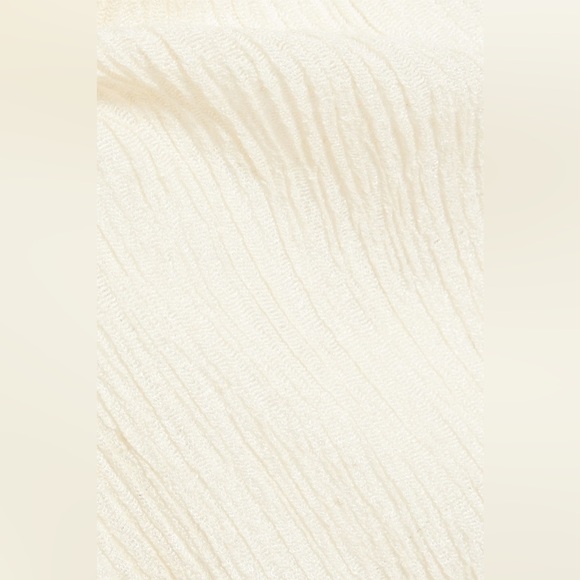 Savannah Morrow Cream Plissé Maxi Bamboo Silk Skirt Size Small - Picture 9 of 16